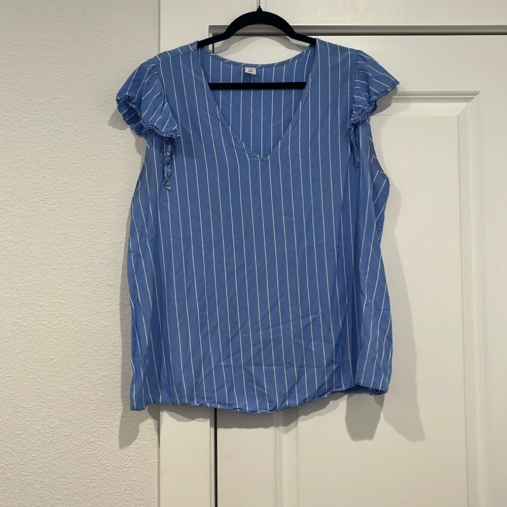 Old navy blue and white striped top